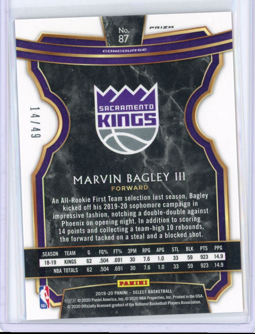 2019 Panini Select Marvin Bagley III Red Disco /49 Card 87