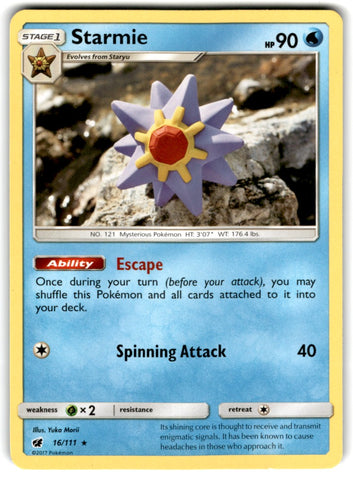 2017 Pokemon Sun & Moon - Crimson Invasion Starmie Card 16 Default Title