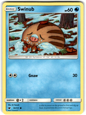 2017 Pokemon Sun & Moon - Crimson Invasion Swinub Card 19 Default Title