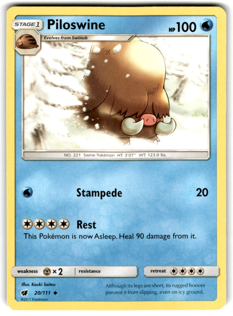 2017 Pokemon Sun & Moon - Crimson Invasion Piloswine Card 20 Default Title
