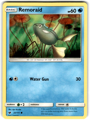 2017 Pokemon Sun & Moon - Crimson Invasion Remoraid Card 22 Default Title