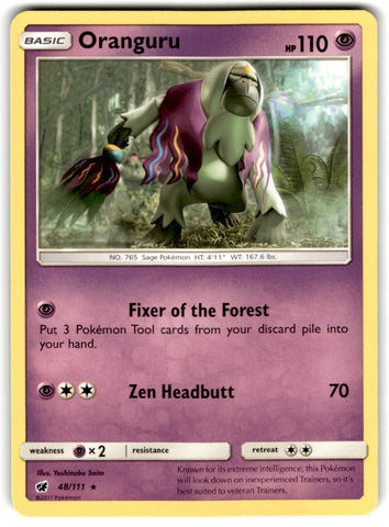 2017 Pokemon Sun & Moon - Crimson Invasion Oranguru Card 48 Default Title
