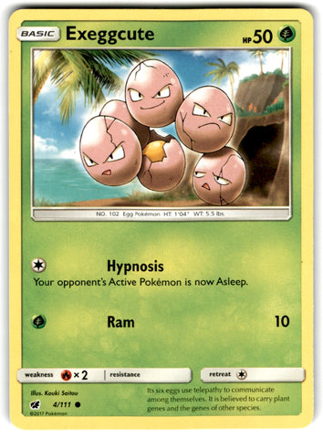 2017 Pokemon Sun & Moon - Crimson Invasion Exeggcute Card 4 Default Title