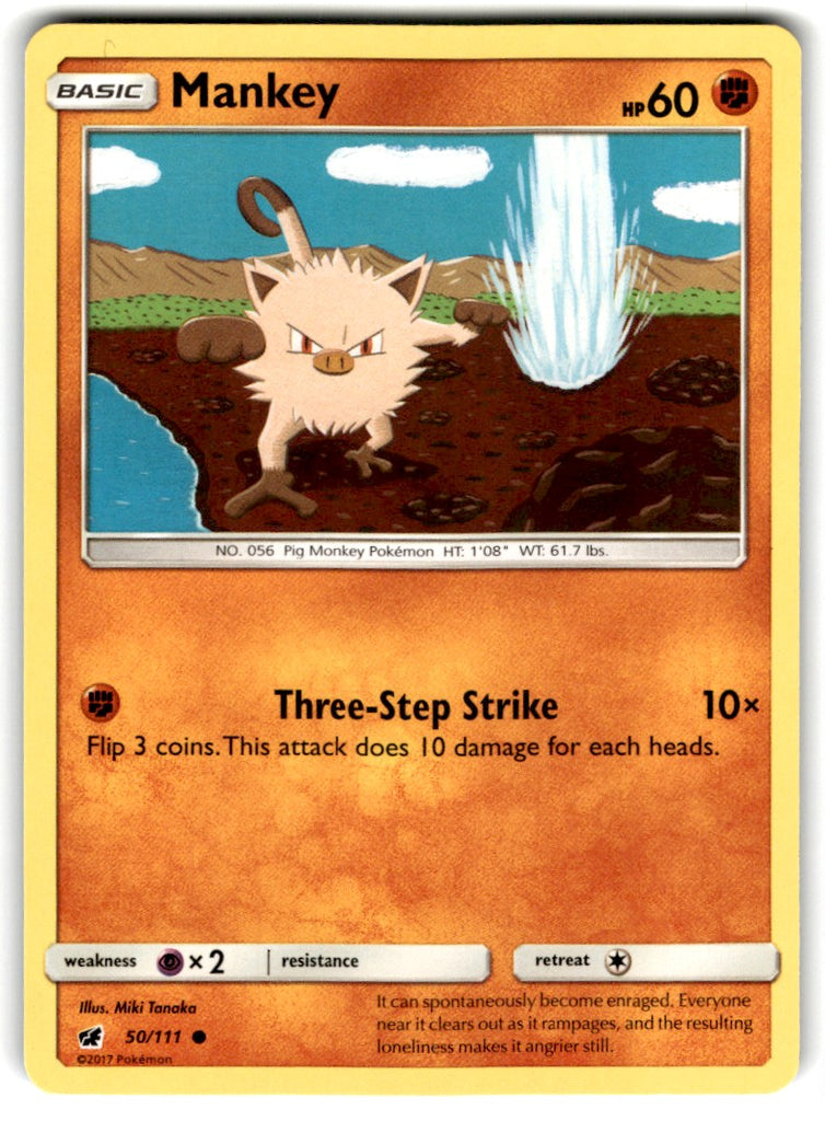 2017 Pokemon Sun & Moon - Crimson Invasion Mankey Card 50 Default Title
