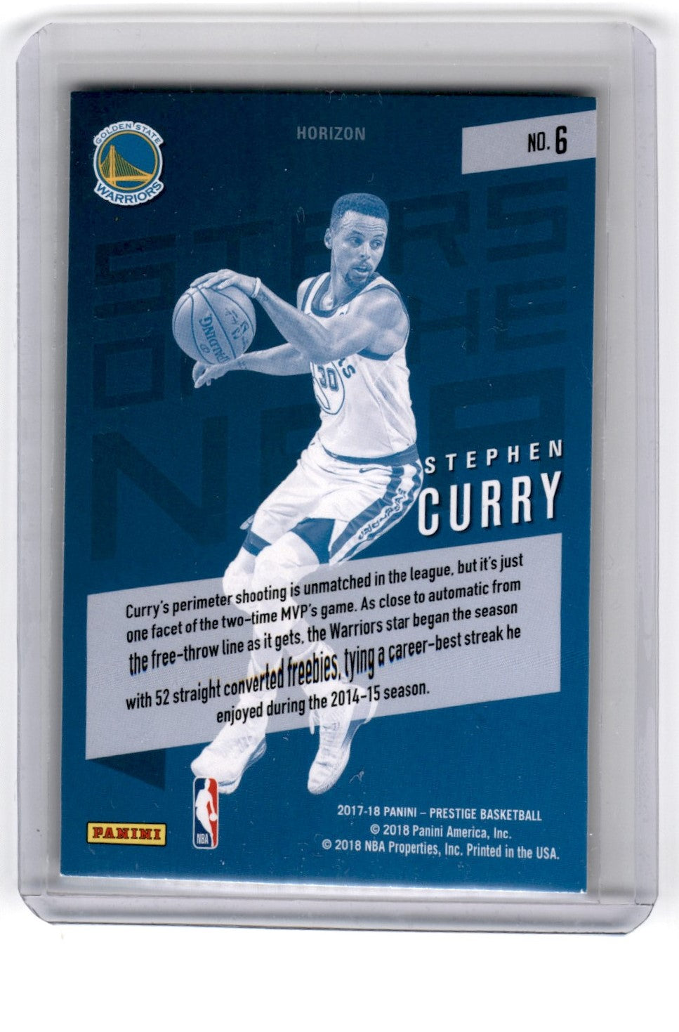 2018 Panini Threads High Octane Stephen Curry Card 6