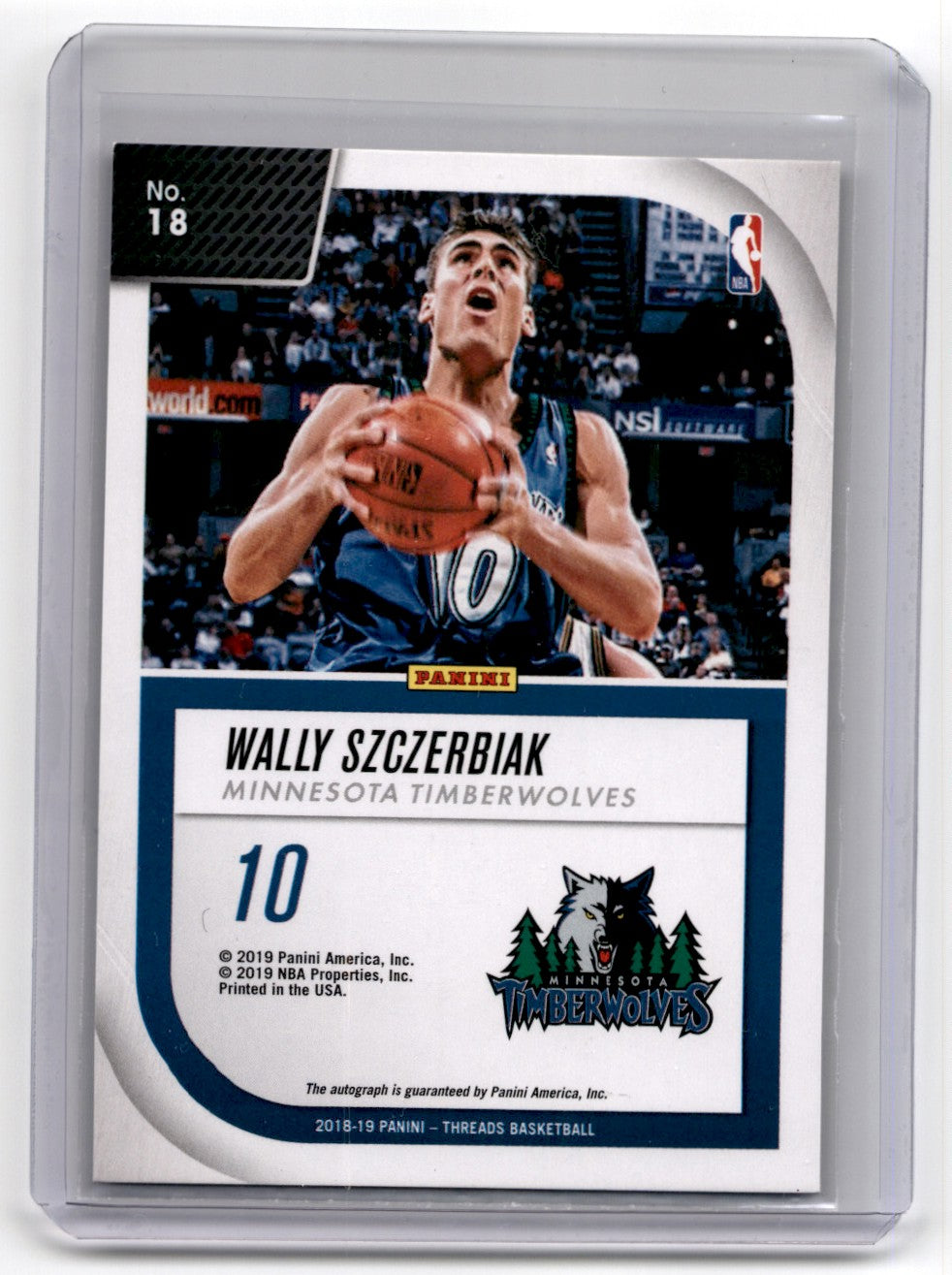 2018 Panini Threads Signage Premium Wally Szczerbiak Card 18