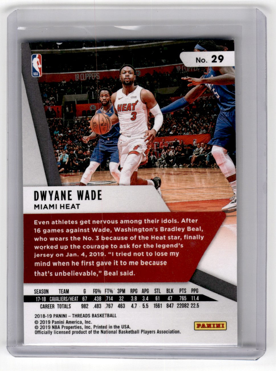 2018 Panini Threads Dwyane Wade Card 29