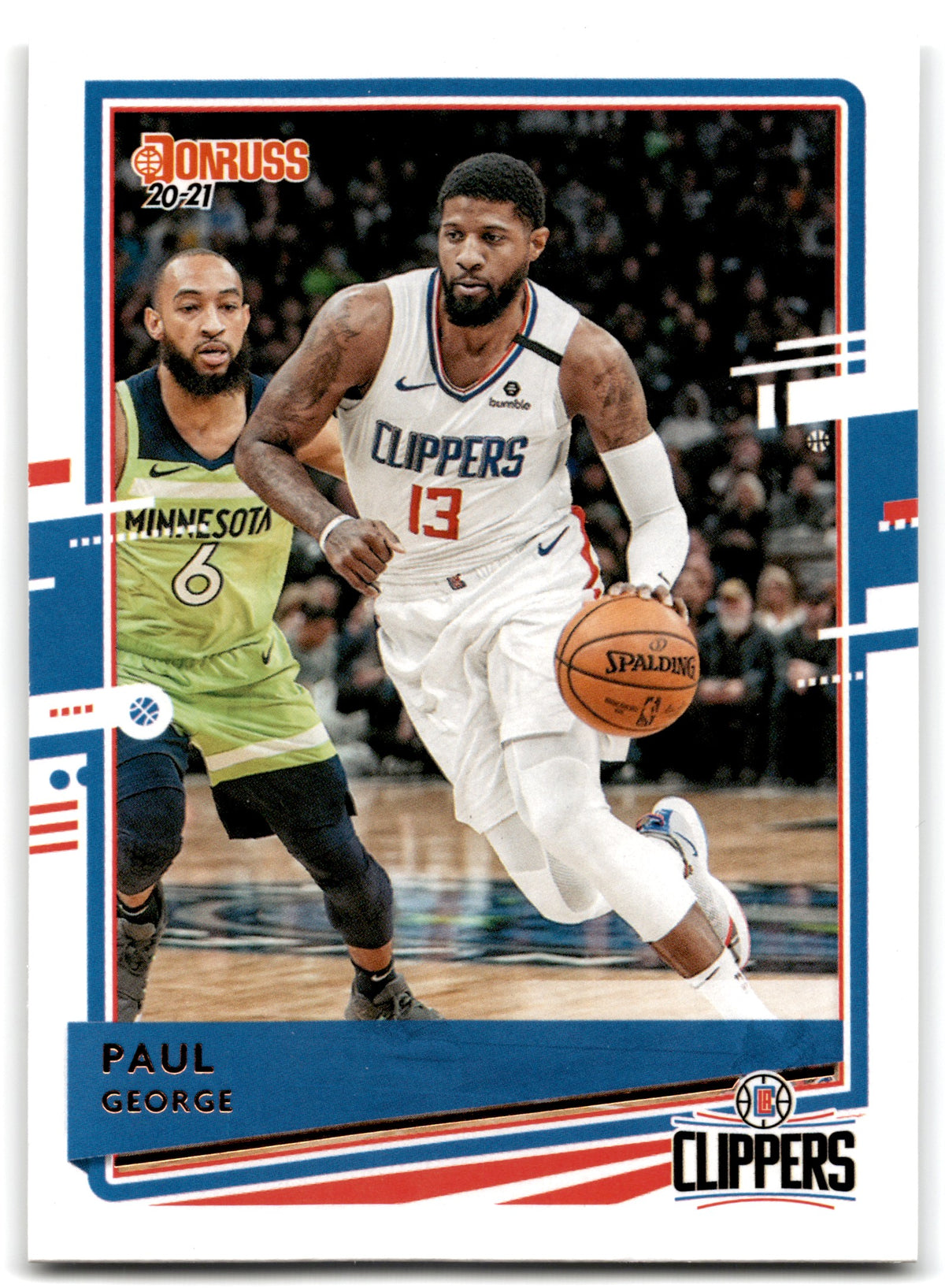 2019 Clearly Donruss Paul George Los Angeles Clippers Card 19