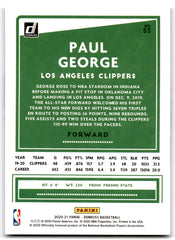 2019 Clearly Donruss Paul George Los Angeles Clippers Card 19