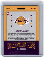 2019 Hoops Back Stage Pass LeBron James Los Angeles Lakers Card 7