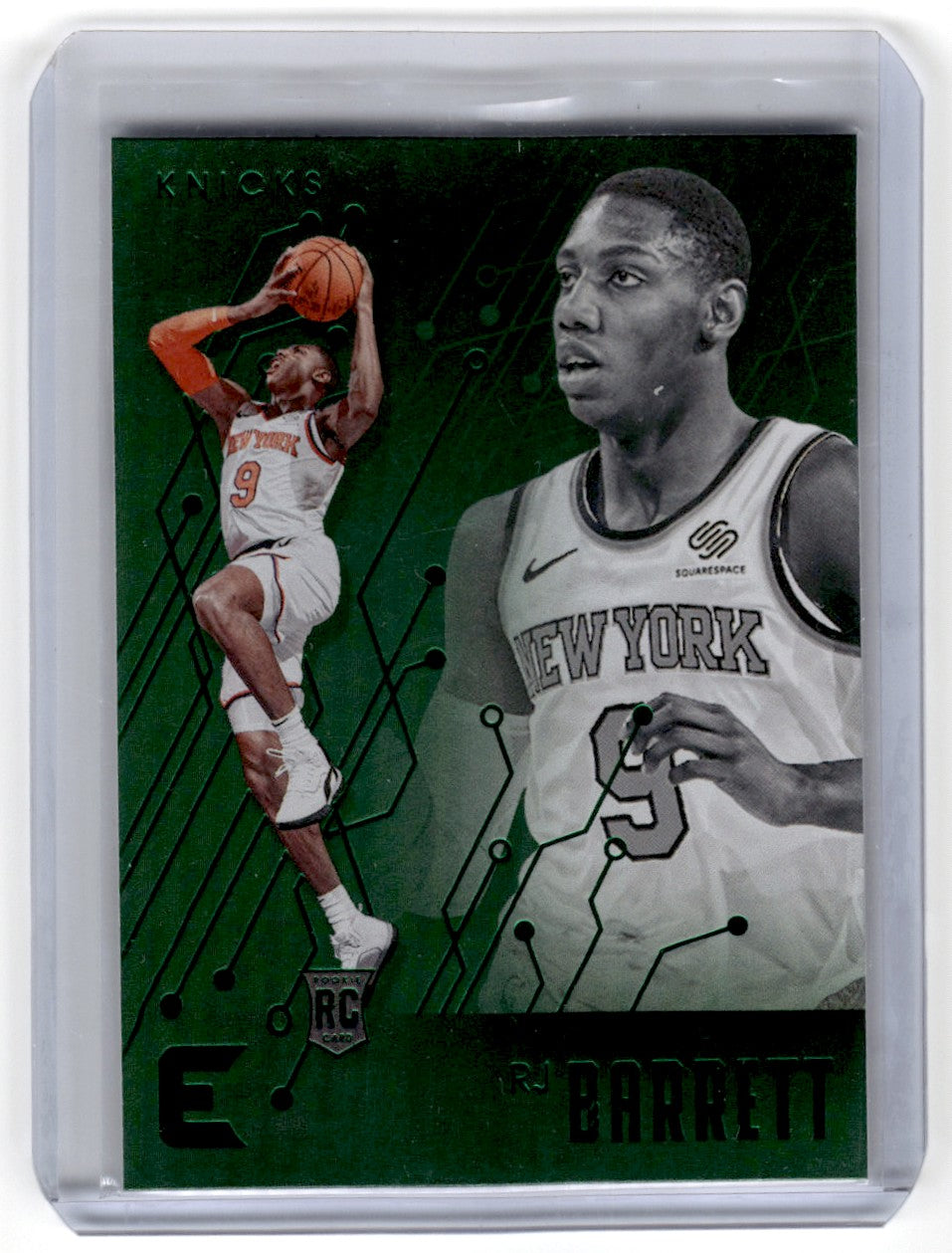2019 Panini Chronicles RJ Barrett Green RC Card 225