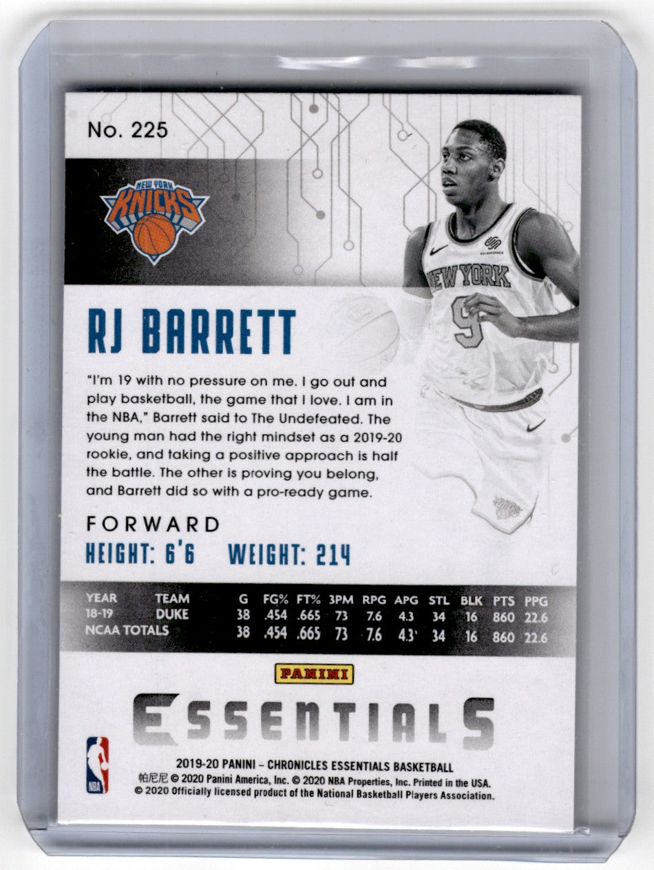 2019 Panini Chronicles RJ Barrett Green RC Card 225