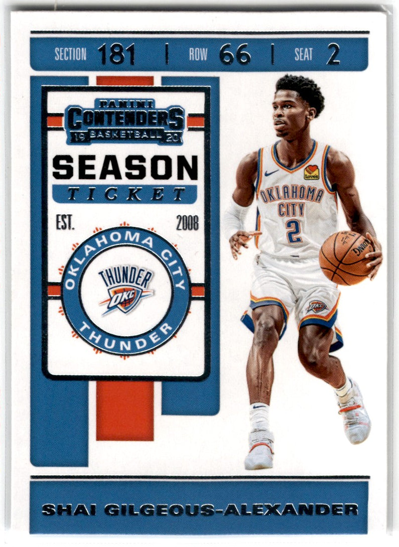 2019 Panini Contenders Game Ticket Red Shai Gilgeous-Alexander Card 91