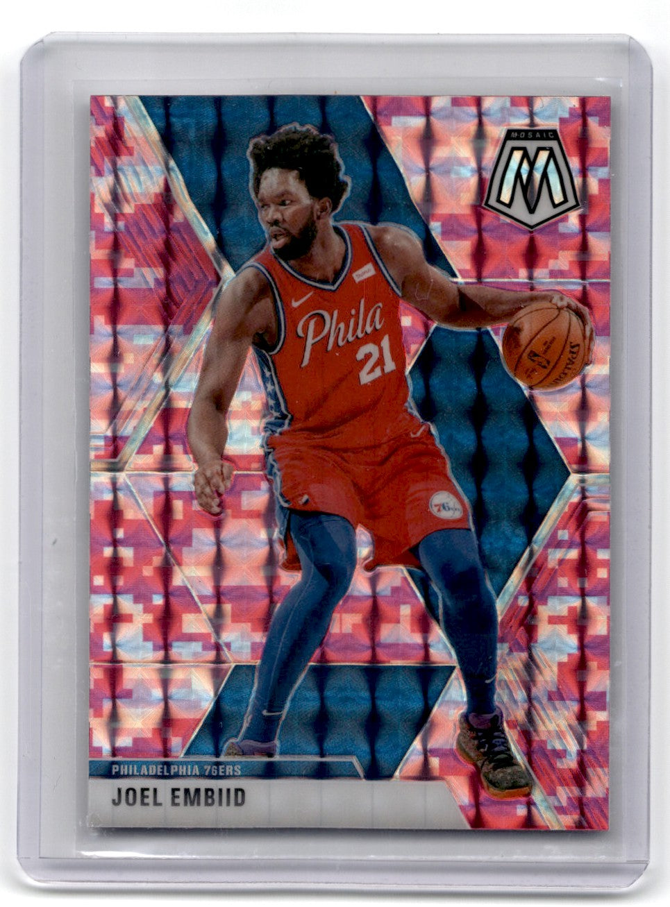2019 Panini Mosaic Joel Embiid Pink Mosaic Card 189