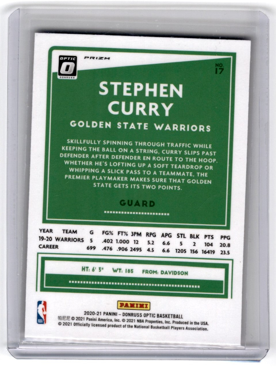 2020 Panini Donruss Optic  Stephen Curry Hyper Pink Card 19
