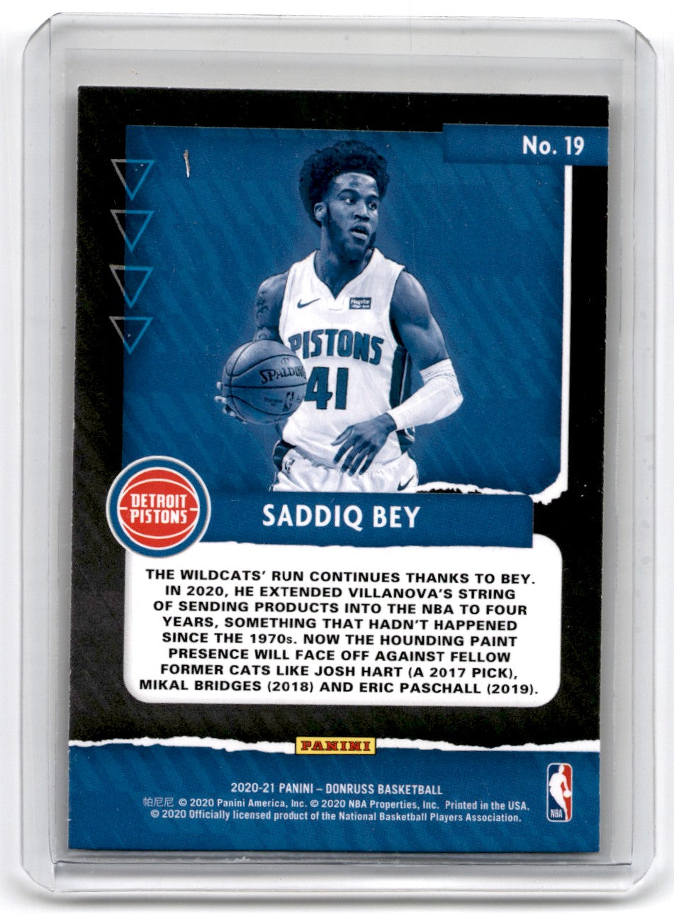 2020 Donruss Great X-Pectations Saddiq Bey Card 19