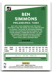 2020 Donruss Ben Simmons Philadelphia 76ers Card 176