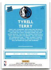 2020 Donruss Tyrell Terry Dallas Mavericks RC Card 216