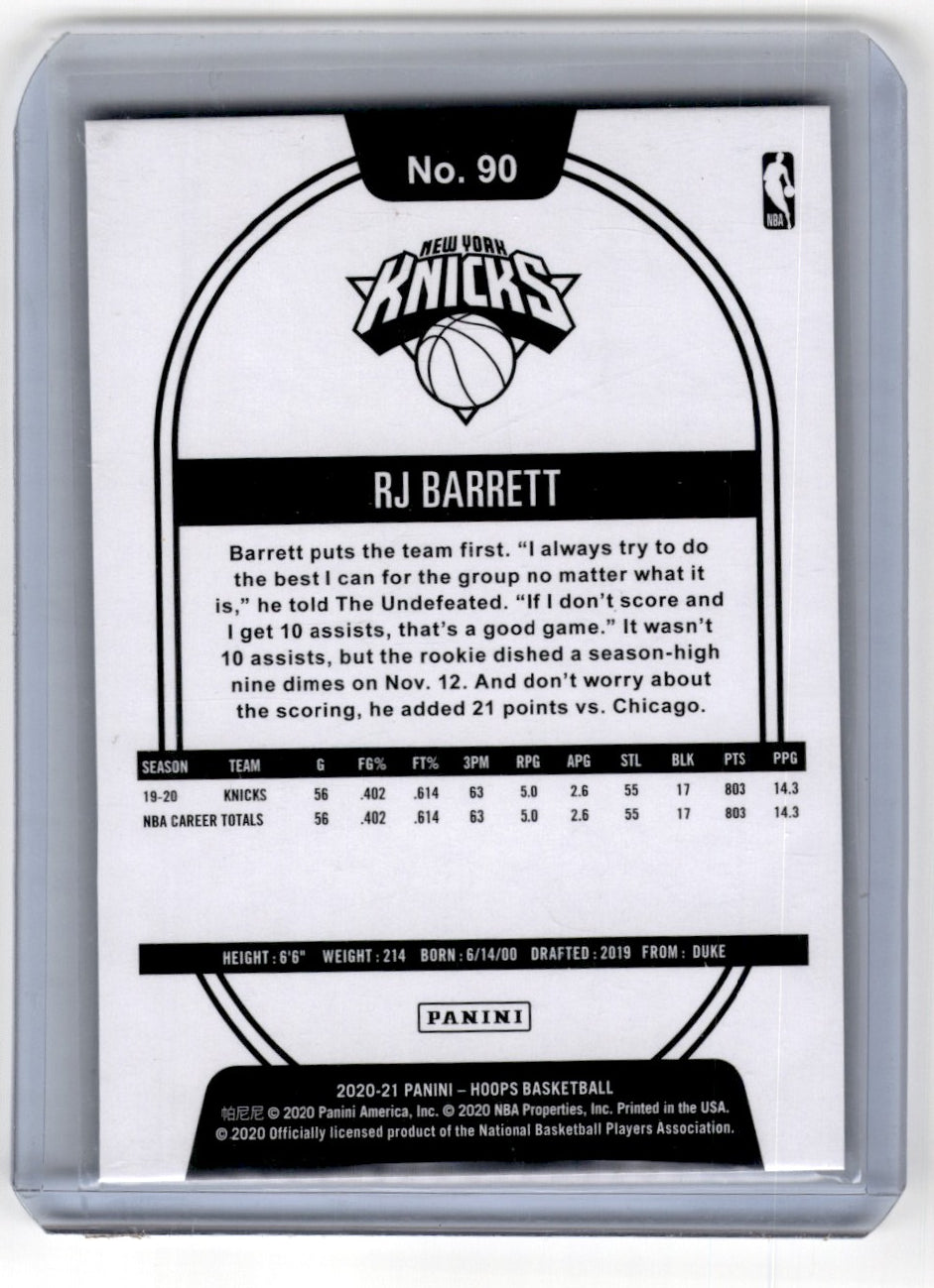 2020 Hoops Blue Explosion RJ Barrett Card 90 /59