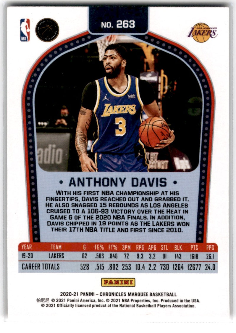 2020 Panini Chronicles Marquee Anthony Davis Card 263