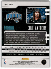 2020 Panini Chronicles Cole Anthony RC Card 186
