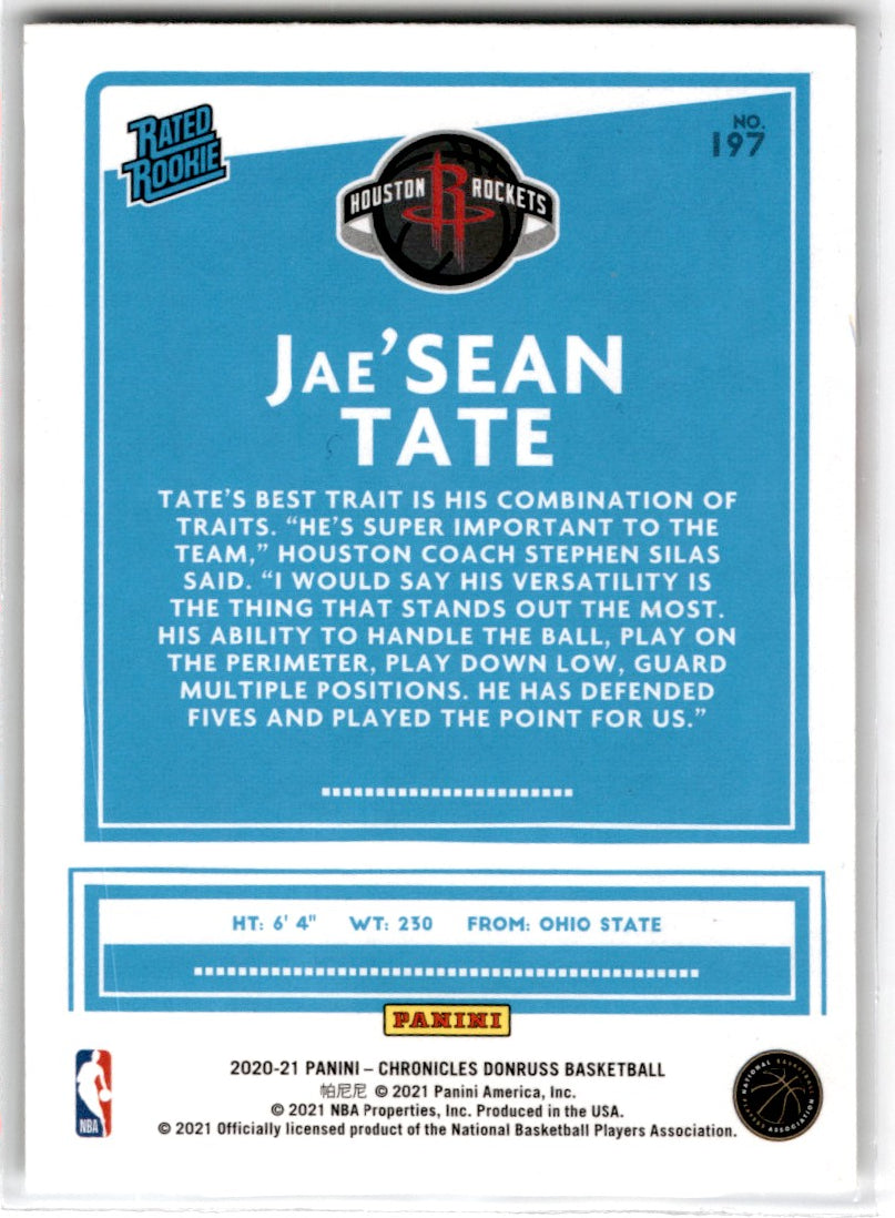 2020 Panini Chronicles Jae'Sean Tate Card 197