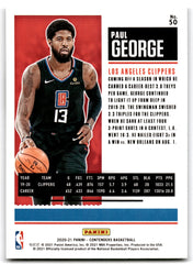 2020 Panini Contenders Game Ticket Bronze Paul George Los Angeles Clippers Card 50