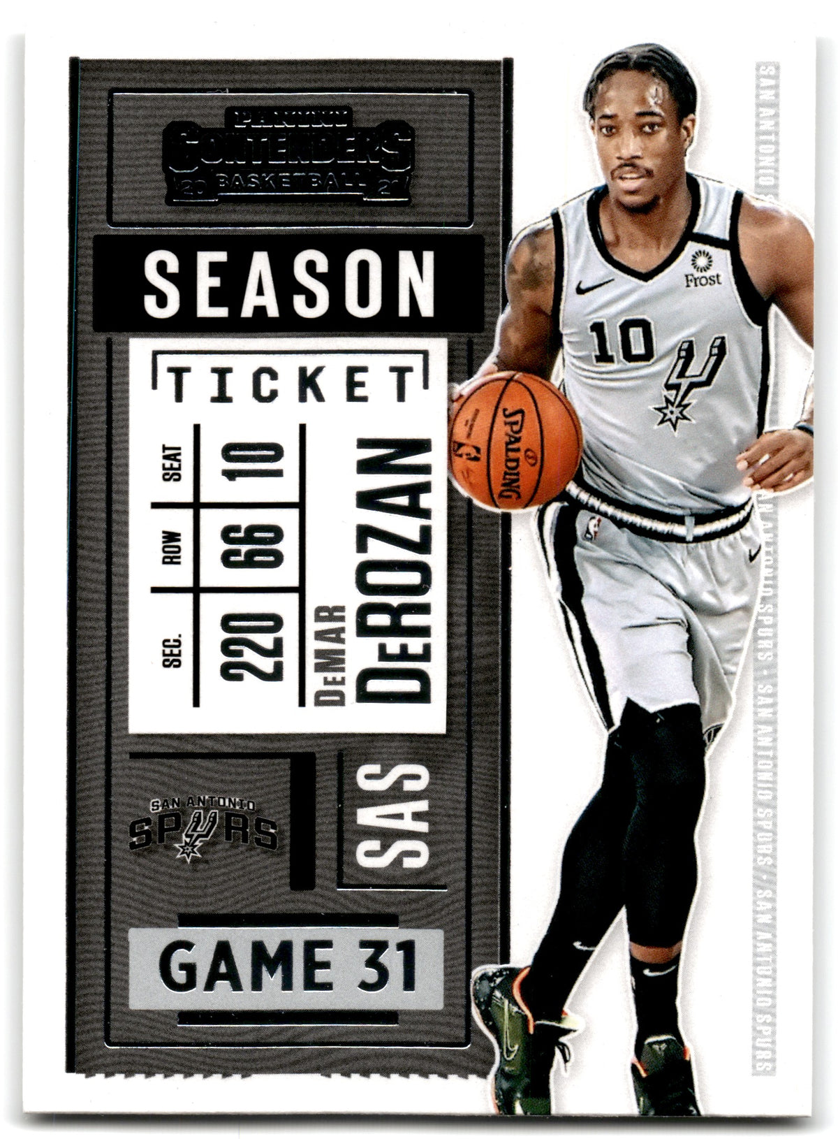2020 Panini Contenders Game Ticket Bronze DeMar DeRozan San Antonio Spurs Card 66