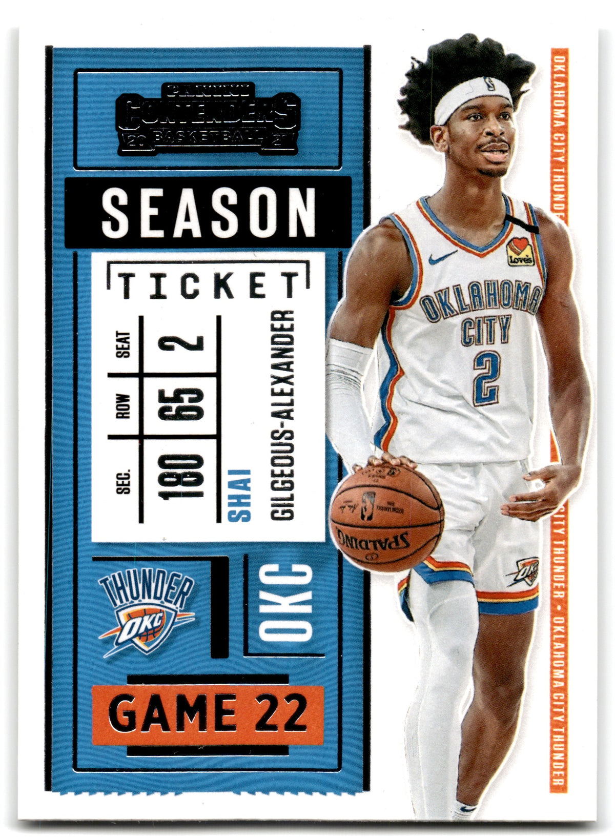 2020 Panini Contenders Game Ticket Bronze Shai Gilgeous-Alexander Oklahoma City Thunder Card 74