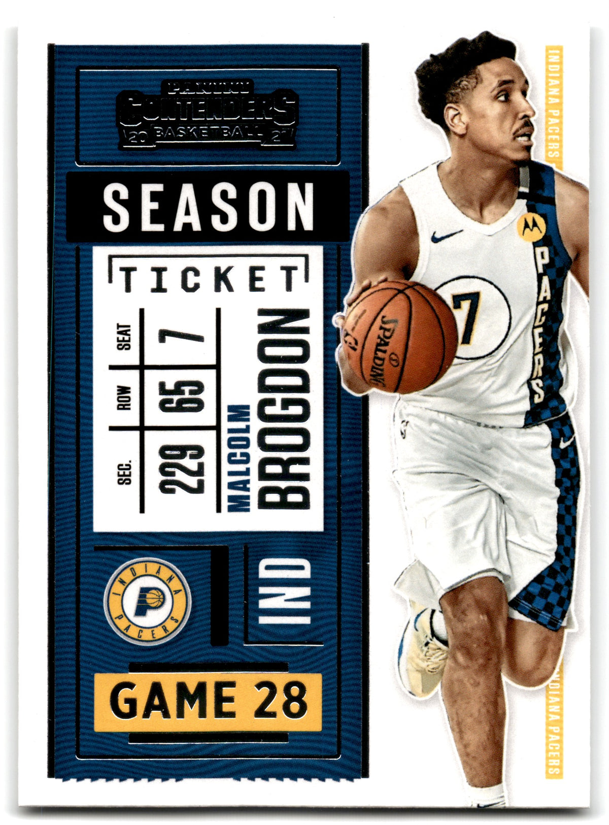 2020 Panini Contenders Game Ticket Bronze Malcolm Brogdon Indiana Pacers Card 8