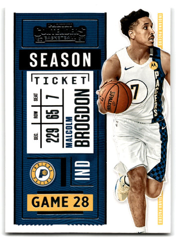 2020 Panini Contenders Game Ticket Bronze Malcolm Brogdon Indiana Pacers Card 8