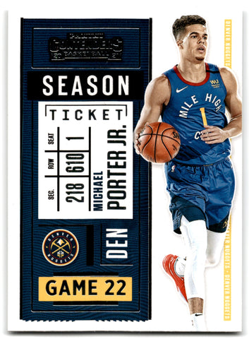 2020 Panini Contenders Michael Porter Jr. Denver Nuggets Card 97