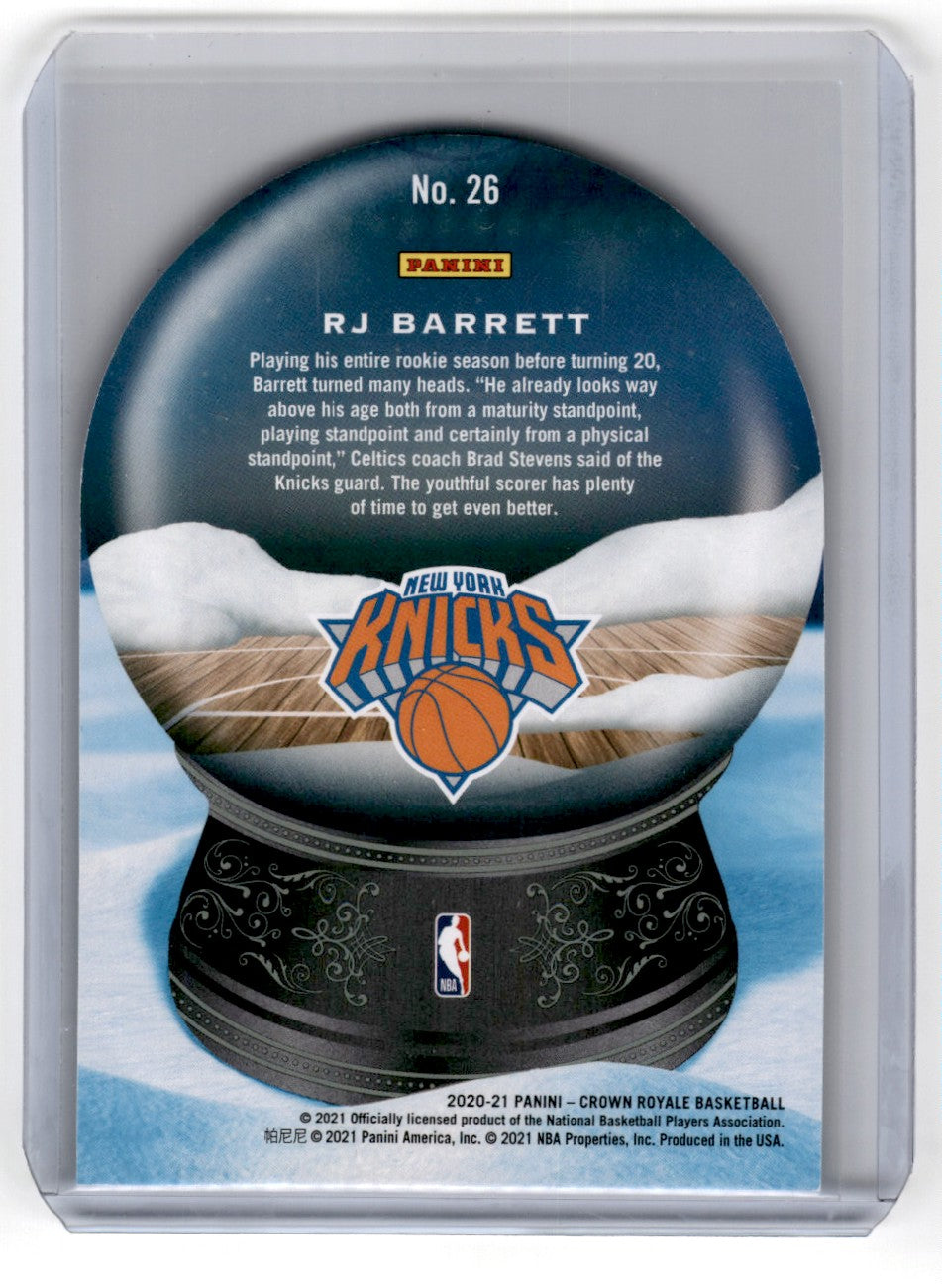 2020 Panini Crown Royale Sno Globe Blue RJ Barrett Card /75 26