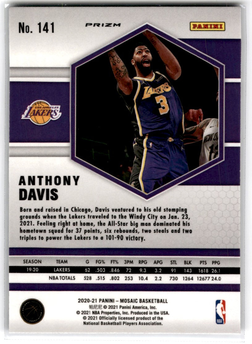 2020 Panini Mosaic Anthony Davis Silver Card 141