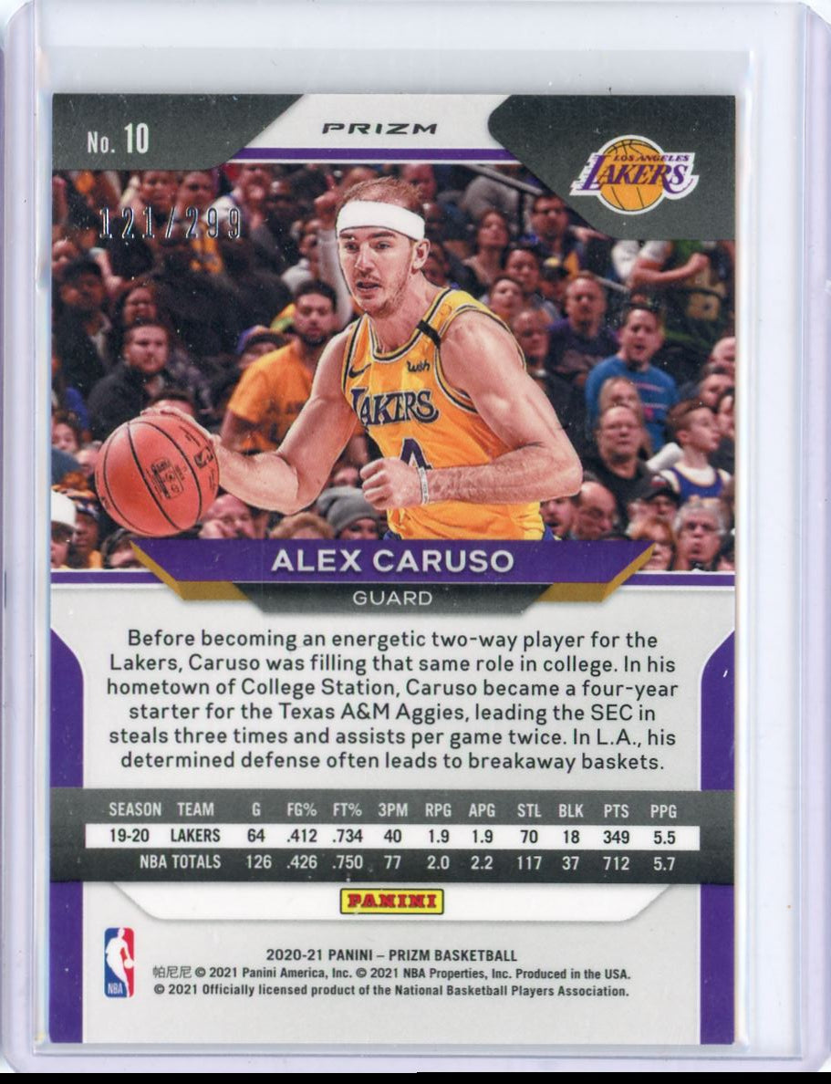 2020 Panini Prizm Red Alex Caruso /299 Card 10