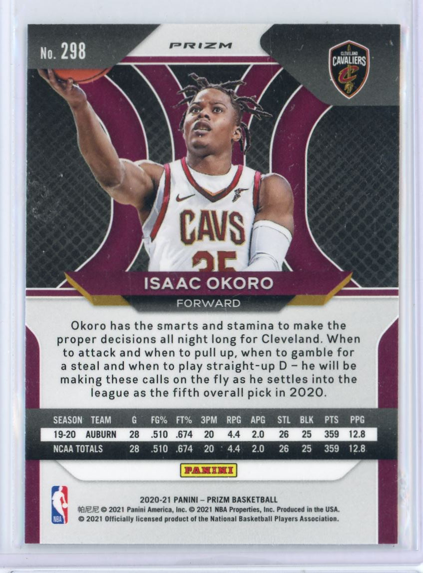 2020 Panini Prizm Isaac Okoro Silver RC Card 298