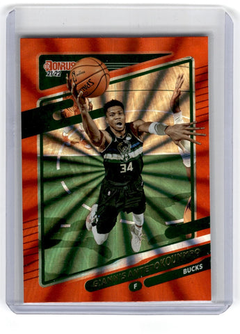 2021 Donruss Giannis Antetokounmpo Orange Laser Card 177