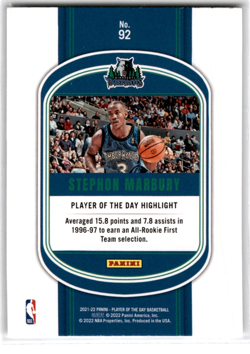 2021 Panini Contenders Legendary Stephon Marbury Card 17