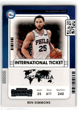2021 Panini Contenders Ben Simmons Card 77