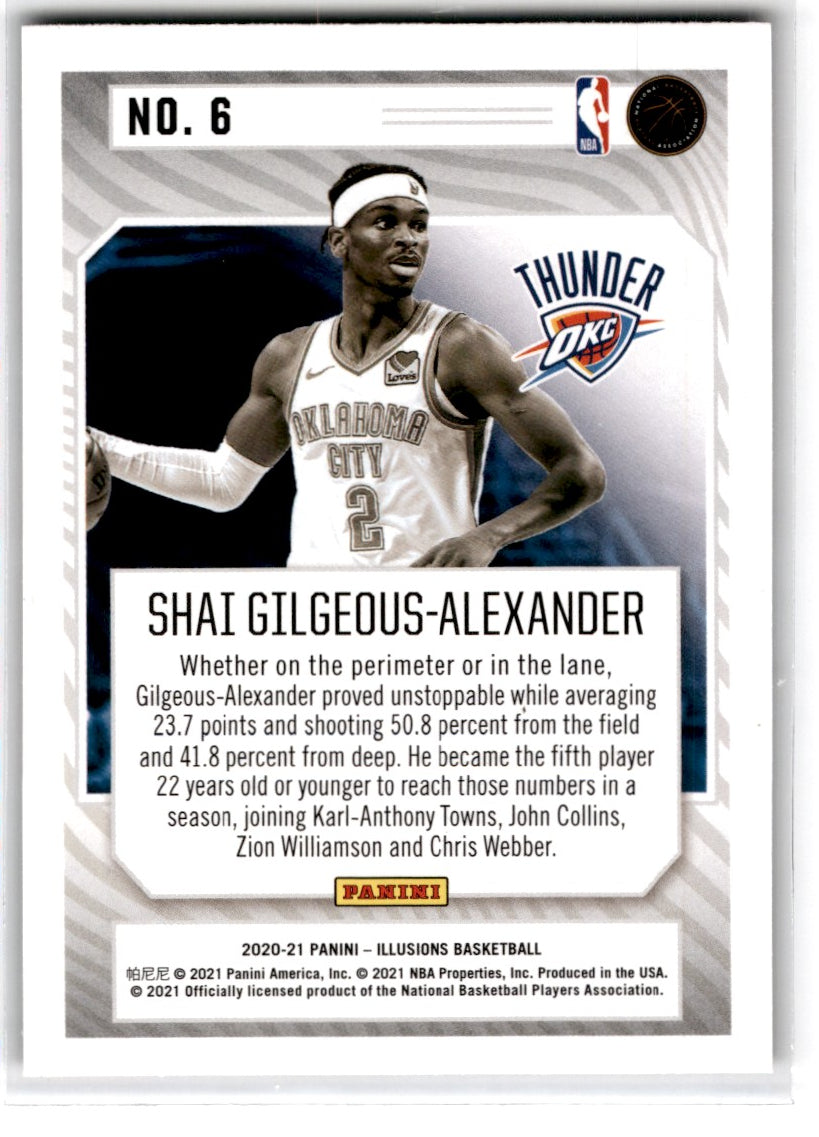 2020 Panini Illusions Illuminated Shai Gilgeous-Alexander Card 6