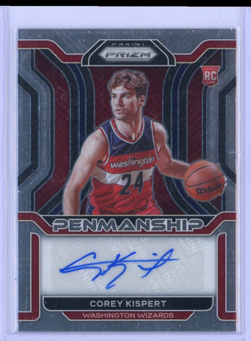 2021 Panini Prizm Penmanship Auto Corey Kispert RC Card RP-CKI