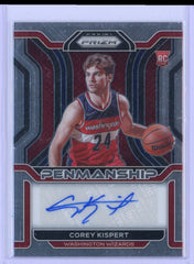2021 Panini Prizm Penmanship Auto Corey Kispert RC Card RP-CKI