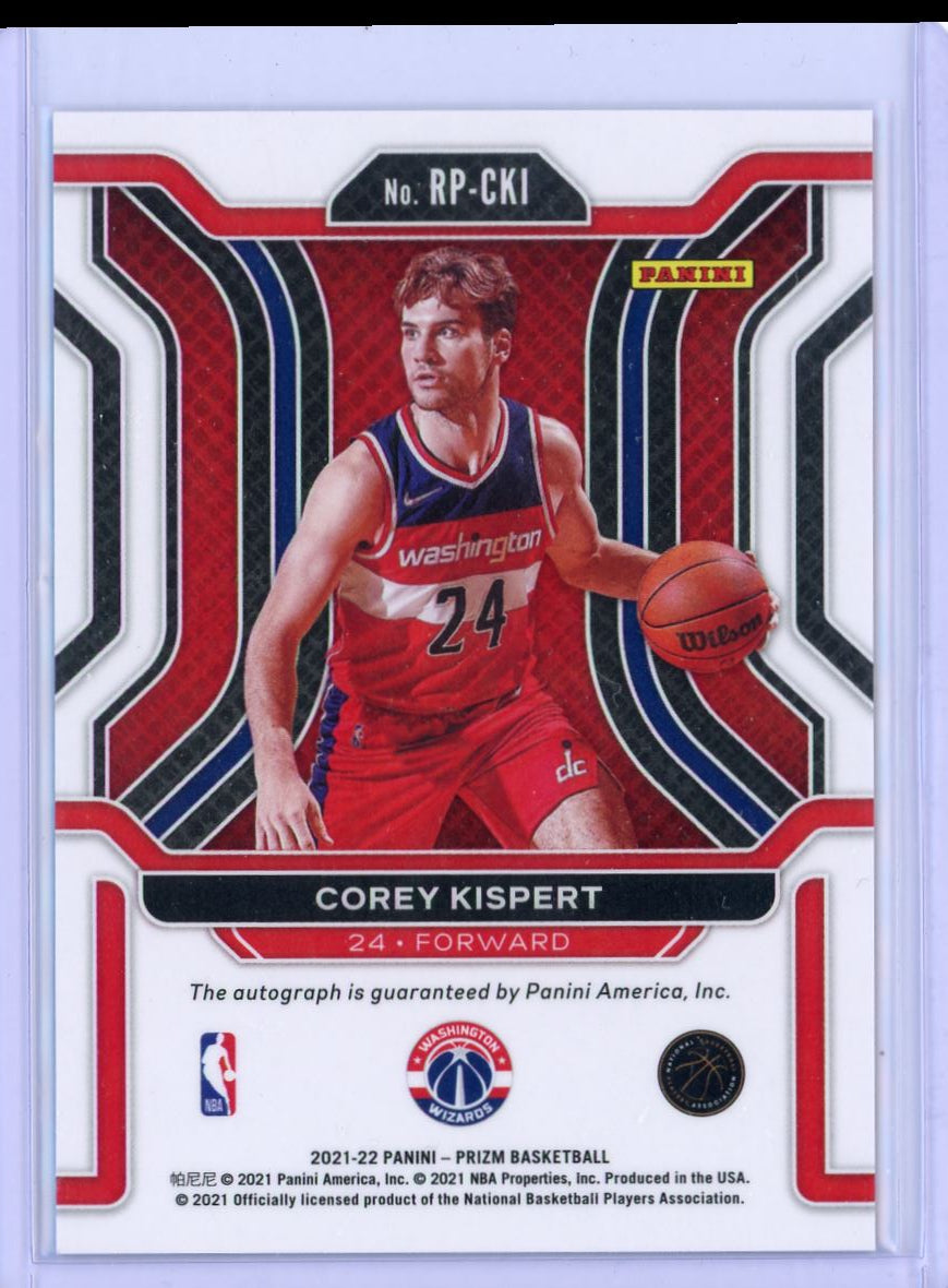 2021 Panini Prizm Penmanship Auto Corey Kispert RC Card RP-CKI