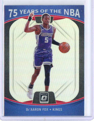 2021 Panini Optic 75 Years NBA Star Silver De'Aaron Fox Card 33 Default Title