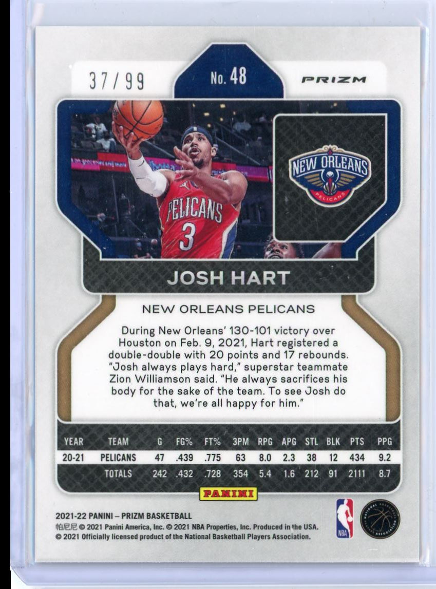 2021 Panini Prizm Josh Hart Purple /99 Card 48