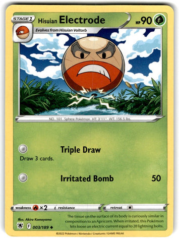 2022 Sword & Shield - Astral Radiance Hisuian Electrode Card 3 Default Title