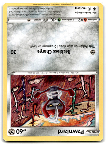 2022 Sword & Shield - Astral Radiance Pawniard Card 115 Default Title