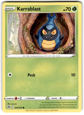 2022 Pokemon Sword & Shield - Brilliant Stars Karrablast Card 15 Default Title