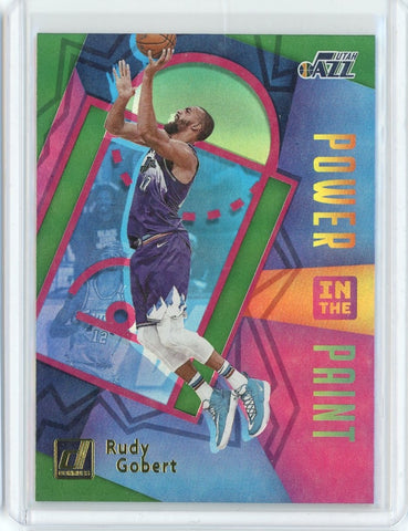 2020-21 Panini Donruss Basketball Rudy Gobert Power in the Paint Green Card #1