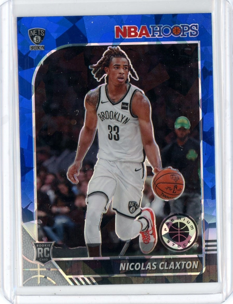 2019-2020 Panini NBA Hoops Premium Basketball Nicolas Claxton Blue Cracked Ice Prizm Card #241